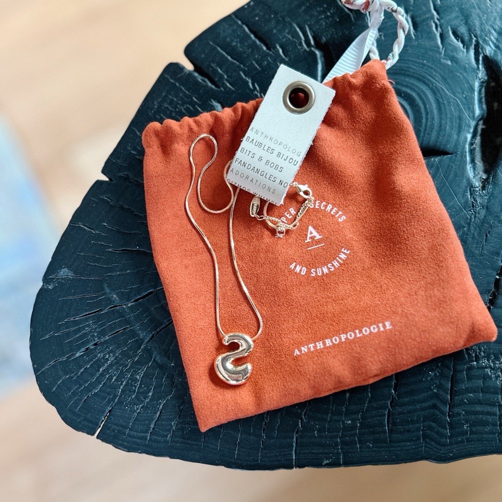 Anthropologie Bubble Letter Monogram Necklace — ‘S’